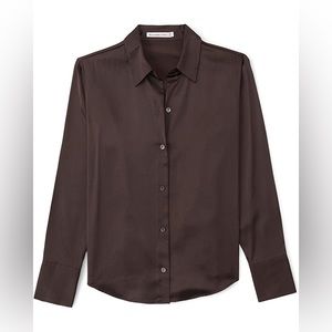 Abercrombie & Fitch Long Sleeve Satin Button Up